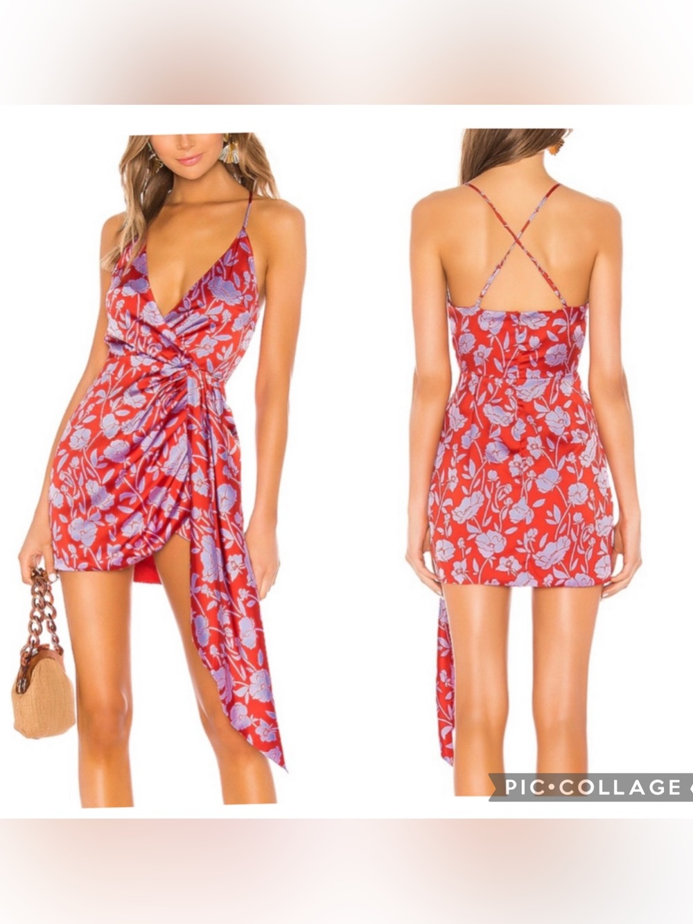 NWT Lovers and Friends Kamala Mini Dress in Red and Purple Floral